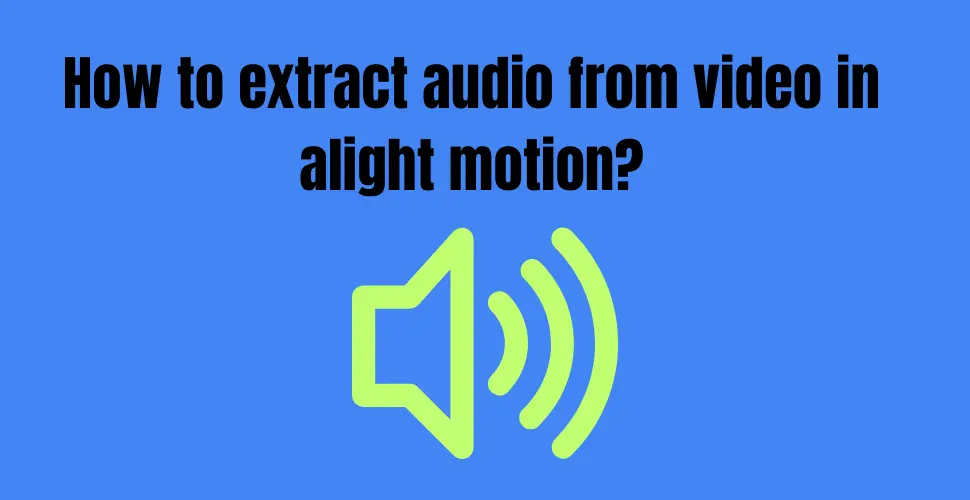 How to extract audio from video in alight motion